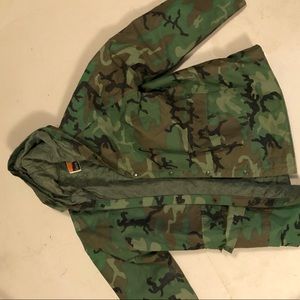 Vintage camo rain jacket